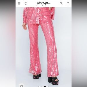Nasty Gal Sequin Kick Flare Pants - NWT